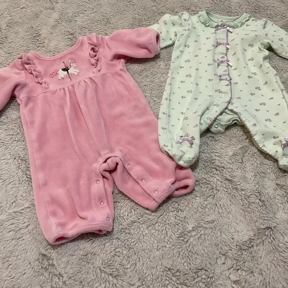 Gymboree Pink and Green Footies for Cozy Comfort